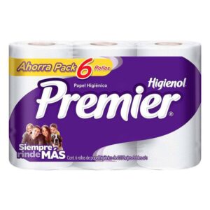 PAPEL HIGIENICO PREMIER RENDIPLUS 6/rollos 500hojas